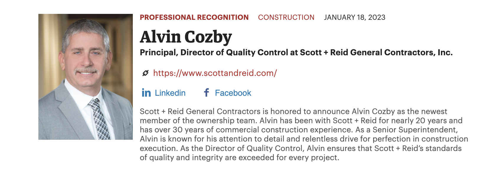 Dallas Business Journal People On The Move Alvin Cozby Scott